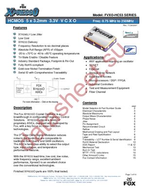 FVXO-HC53B-146.285714 datasheet  